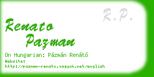 renato pazman business card