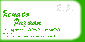 renato pazman business card